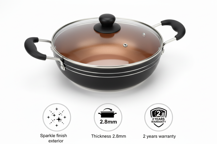 Non Stick Kadhai 24" Cm Gold Series