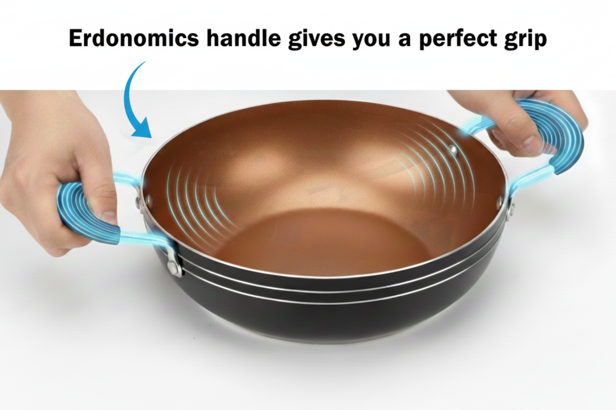 Non Stick Kadhai 24" Cm Gold Series