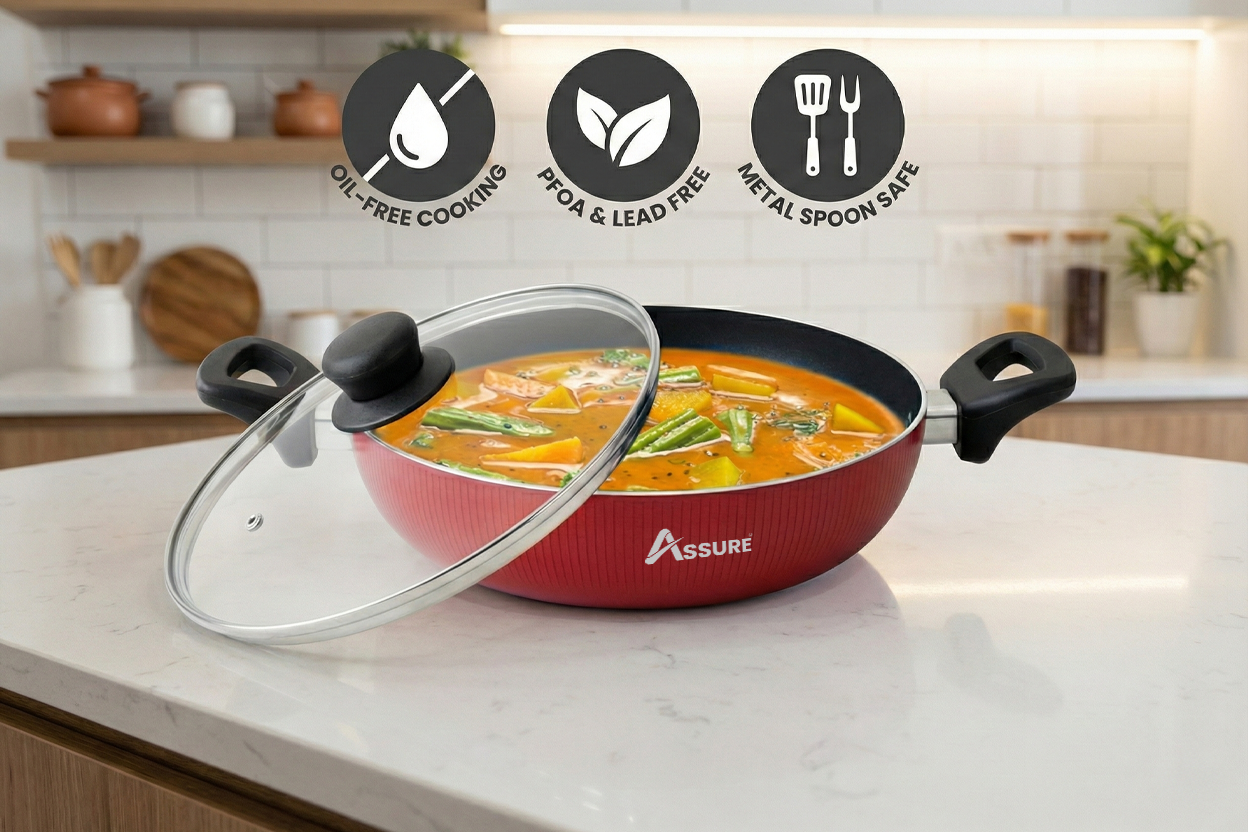 Non-Stick Kadhai With Lid- Premium Series