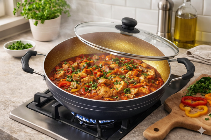 Non Stick Kadhai 24" Cm Gold Series